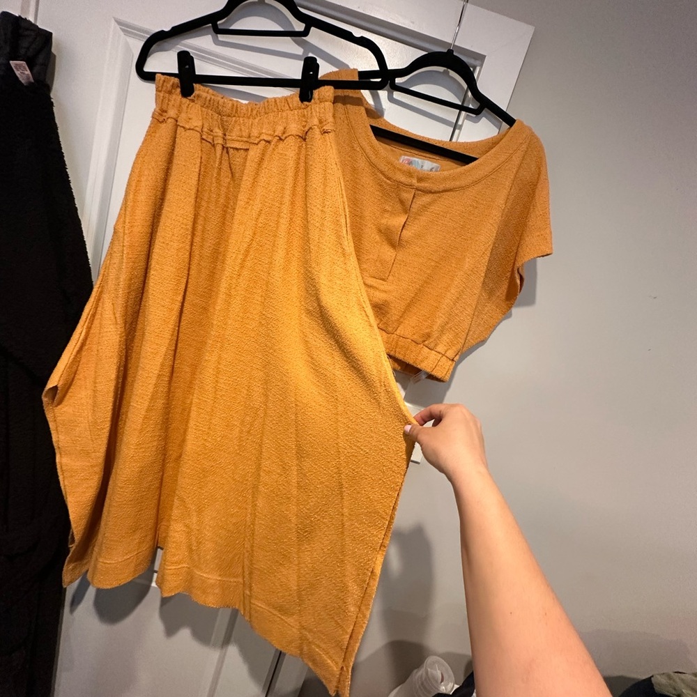 Free People Golden Midi Skirt Set, 2 pc set skirt is an XL, top is a S
